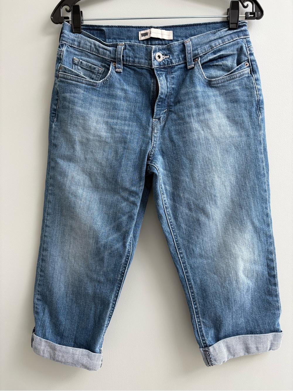 Levi's Light Blue Womens Jean Shorts - Rolled Cuff